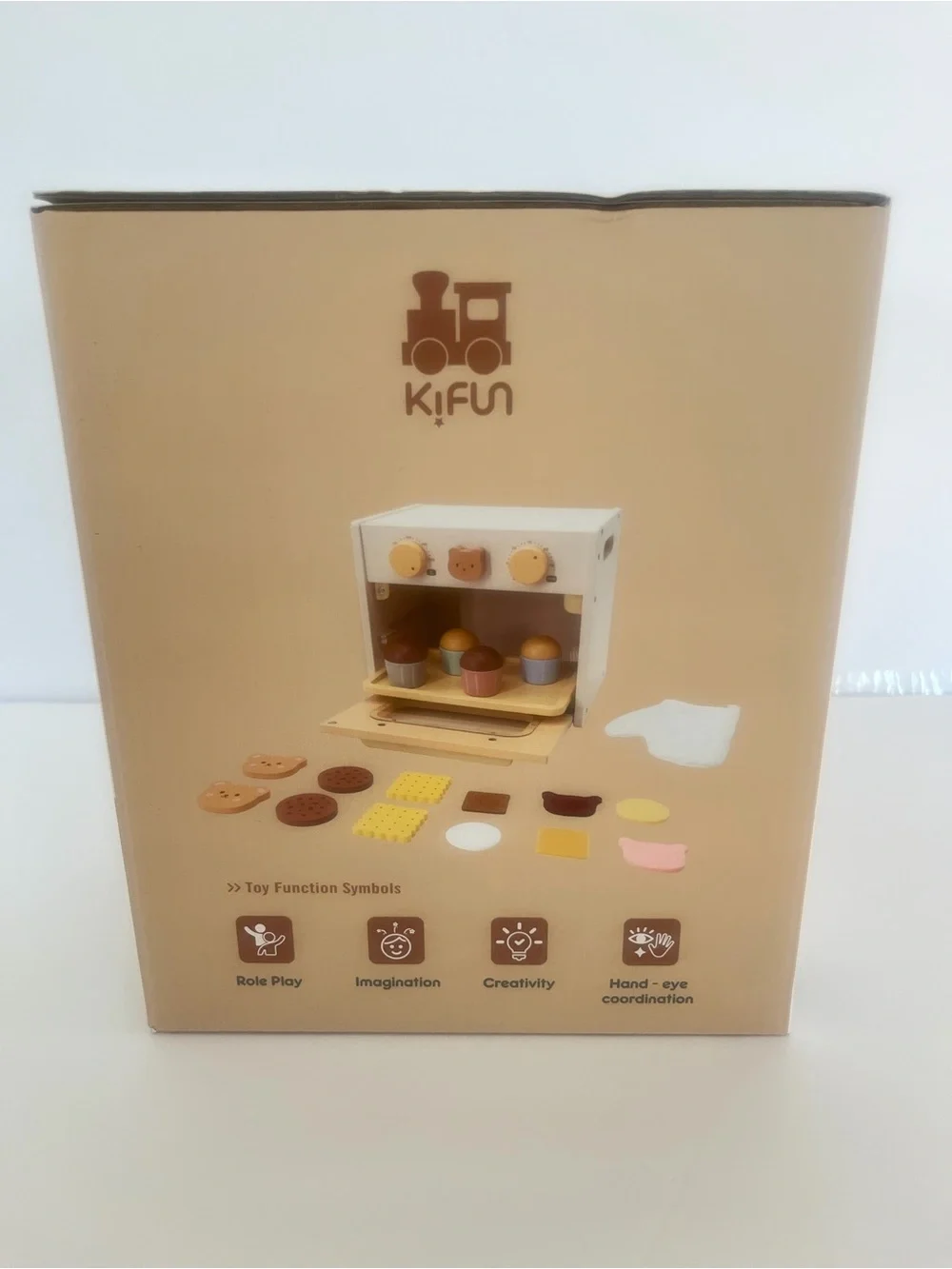 Wooden Oven Baking Set - Cream & Tan Kids Learning Toy